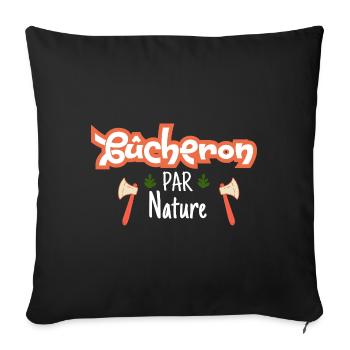 Bûcheron par nature - Housse de coussin décorative 45 x 45 cm - noir - Devant