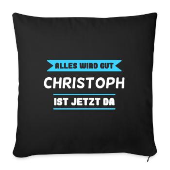 Christoph Name Design für stolze Christophs - Sofakissenbezug 45 x 45 cm - Schwarz - Vorne
