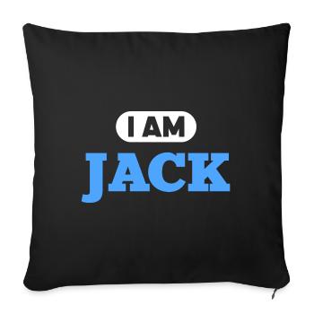 Jack Name Saying für stolze Jacks - Sofakissenbezug 45 x 45 cm - Schwarz - Vorne