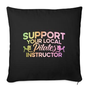 Pilates votre cadeau d’entraîneur de Pilates local - Housse de coussin décorative 45 x 45 cm - noir - Devant