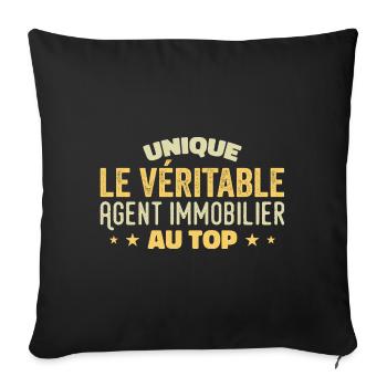 the real real estate agent at the top - Sofa pillowcase 17,3'' x 17,3'' (45 x 45 cm) - black - Front