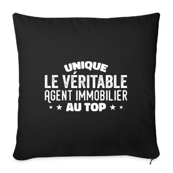 the real real estate agent at the top - Sofa pillowcase 17,3'' x 17,3'' (45 x 45 cm) - black - Front