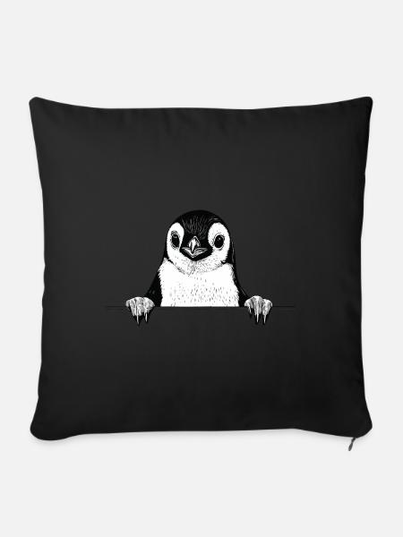 Pinguin - Sofakissenbezug 45 x 45 cm - Schwarz