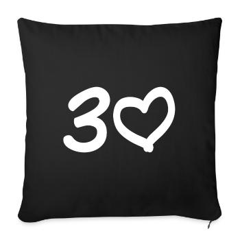 30 Jahre Geburtstag Perlenhochzeit Hochzeitstag - Sofakissenbezug 45 x 45 cm - Schwarz - Vorne