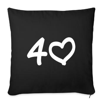 40 year birthday wedding anniversary gift idea - Sofa pillowcase 17,3'' x 17,3'' (45 x 45 cm) - black - Front