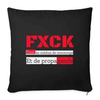 FXCK Les médias - Housse de coussin décorative 45 x 45 cm - noir - Devant