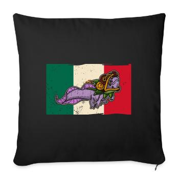 Quetzalcoatl Axolotl Mexique Divinité Aztèque - Housse de coussin décorative 45 x 45 cm - noir - Devant
