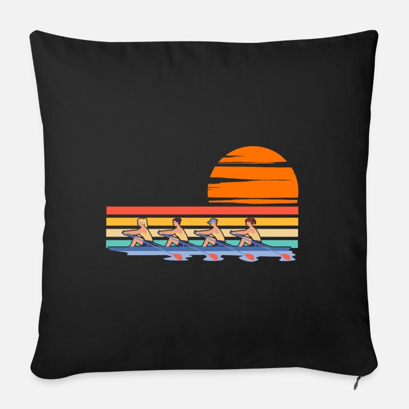 Rudern Frauen Vierer ohne Steuermann - Sofakissenbezug 45 x 45 cm - Schwarz