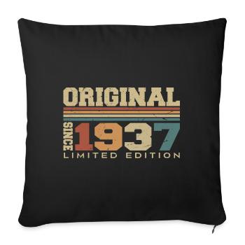 Original 1937 Rétro Cadeau 87 e Anniversaire 1937 - Housse de coussin décorative 45 x 45 cm - noir - Devant