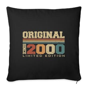 Original 2000 Retro Gift 24th Birthday 2000 - Sofa pillowcase 17,3'' x 17,3'' (45 x 45 cm) - black - Front