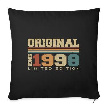 Original 1998 Rétro Cadeau 26e Anniversaire 1998 - Housse de coussin décorative 45 x 45 cm - noir - Devant