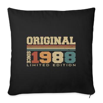 Original 1988 Rétro Cadeau 36e Anniversaire 1988 - Housse de coussin décorative 45 x 45 cm - noir - Devant