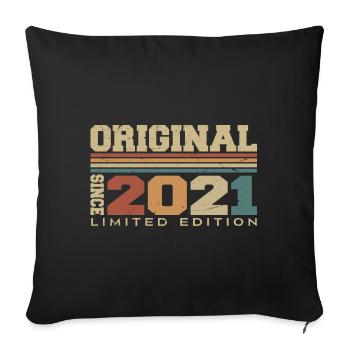 Original 2021 Retro 3rd Anniversary Gift 2021 - Sofa pillowcase 17,3'' x 17,3'' (45 x 45 cm) - black - Front