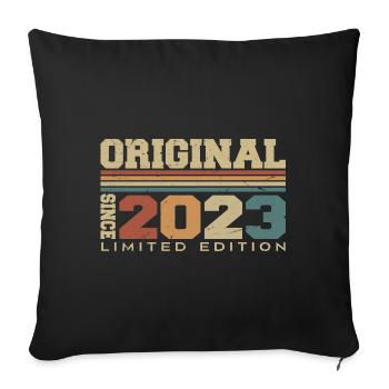 Original 2023 Retro 1st Anniversary Gift 2023 - Sofa pillowcase 17,3'' x 17,3'' (45 x 45 cm) - black - Front