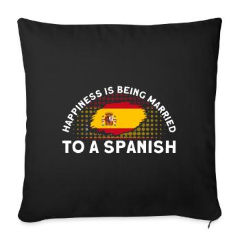 Spanische Flagge Spanische Wurzeln Geschenk - Sofakissenbezug 45 x 45 cm - Schwarz - Vorne