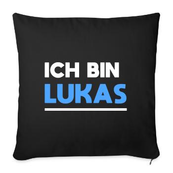 Lukas Name Spruch für stolze Lukas - Sofakissenbezug 45 x 45 cm - Schwarz - Vorne