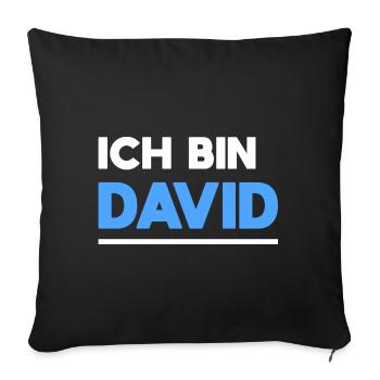 David Name Spruch für stolze Davids - Sofakissenbezug 45 x 45 cm - Schwarz - Vorne
