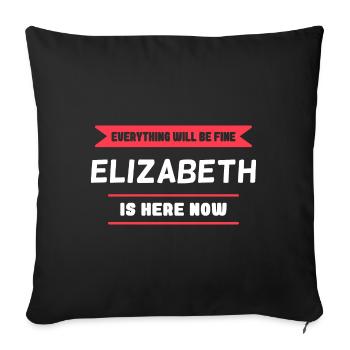 Elizabeth Name Saying für stolze Elizabeths - Sofakissenbezug 45 x 45 cm - Schwarz - Vorne