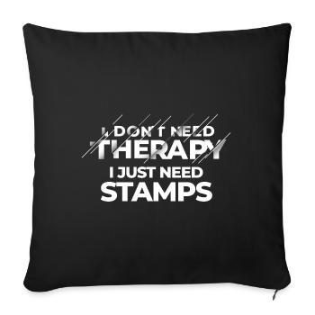 Stamp collecting - Sofa pillowcase 17,3'' x 17,3'' (45 x 45 cm) - black - Front