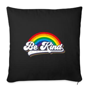 Be Kind LGBT Rainbow - Sofa pillowcase 17,3'' x 17,3'' (45 x 45 cm) - black - Front