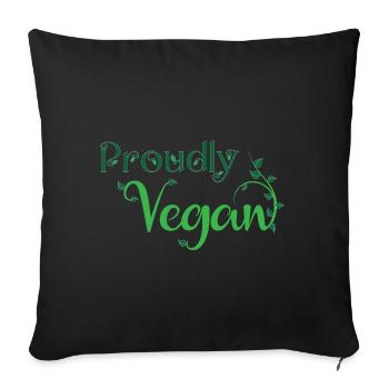 Vegan Plant Design for Proud Vegans - Sofa pillowcase 17,3'' x 17,3'' (45 x 45 cm) - black - Front