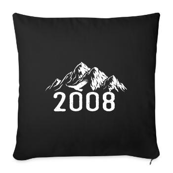 Vintage Geburtstag 2008 - Retro Geschenkidee 2008 - Sofakissenbezug 45 x 45 cm - Schwarz - Vorne