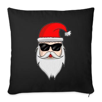 Cooler Weihnachtsmann - Weihnachten Santa Winter - Sofakissenbezug 45 x 45 cm - Schwarz - Vorne