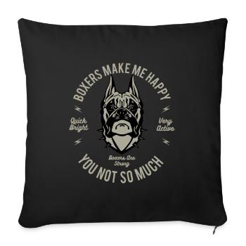 Chien Boxer - Housse de coussin décorative 45 x 45 cm - noir - Devant