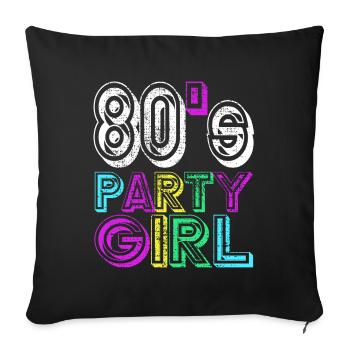 80's party - Housse de coussin décorative 45 x 45 cm - noir - Devant