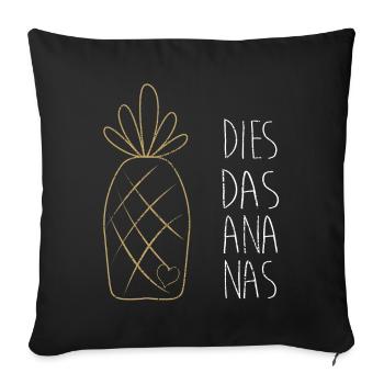 Cet ananas - Housse de coussin décorative 45 x 45 cm - noir - Devant