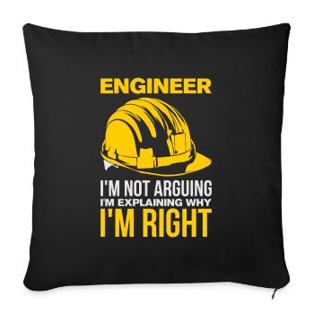 Funny engineer saying - Sofa pillowcase 17,3'' x 17,3'' (45 x 45 cm) - black - Front