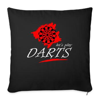 Dart Darts Darts Darts Darts Player Player - Housse de coussin décorative 45 x 45 cm - noir - Devant