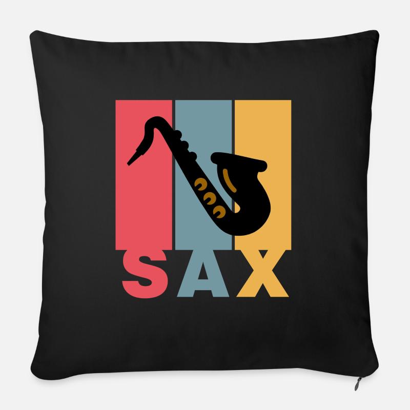 SAXOPHONIST - Sax - Sofakissenbezug 45 x 45 cm - Schwarz