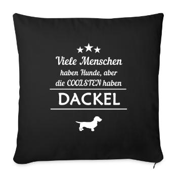 Beaucoup de chiens ont cadeau de poils rugueux w (0173) - Housse de coussin décorative 45 x 45 cm - noir - Devant