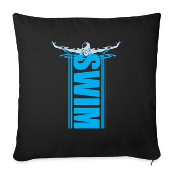 Schwimmer Schwimmen Schwimmsport Sport Geschenk - Sofakissenbezug 45 x 45 cm - Schwarz - Vorne