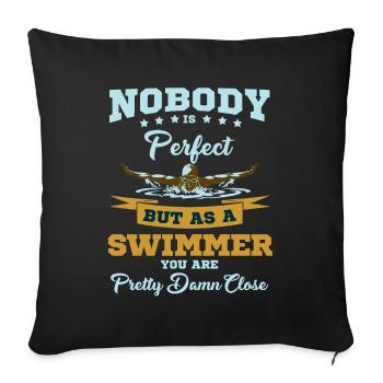 Schwimmer Schwimmen Schwimmsport Sport Geschenk - Sofakissenbezug 45 x 45 cm - Schwarz - Vorne