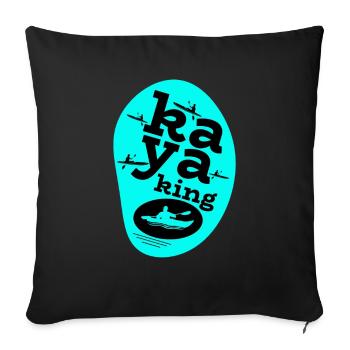 Cadeau de canoë kayak kayak kayak gouvernail - Housse de coussin décorative 45 x 45 cm - noir - Devant