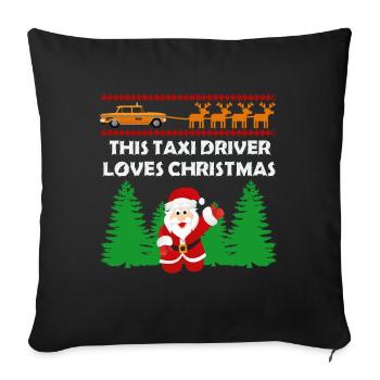 Chauffeur de taxi chauffeur noël cadeau - Housse de coussin décorative 45 x 45 cm - noir - Devant