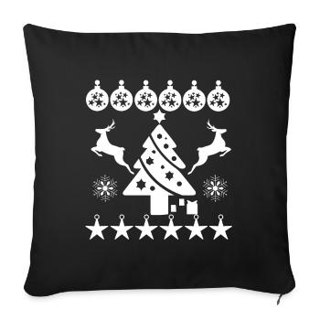 Christmas Premium Shirt Cadeau de Noël - Housse de coussin décorative 45 x 45 cm - noir - Devant