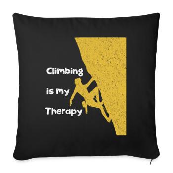 Climbing Is My Therapy - Sofa pillowcase 17,3'' x 17,3'' (45 x 45 cm) - black - Front