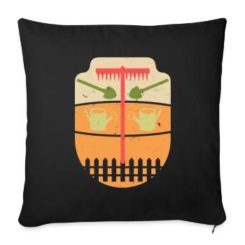 Jardin prime chemise cadeau jardinier - Housse de coussin décorative 45 x 45 cm - noir - Devant