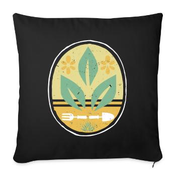 Jardin prime chemise jardinier cadeau jardin - Housse de coussin décorative 45 x 45 cm - noir - Devant