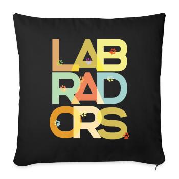 Labrador Dog Labradors - Sofa pillowcase 17,3'' x 17,3'' (45 x 45 cm) - black - Front