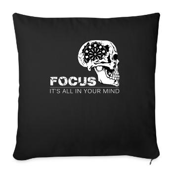 Dart Darts Darts Darts Darts Player Player - Housse de coussin décorative 45 x 45 cm - noir - Devant