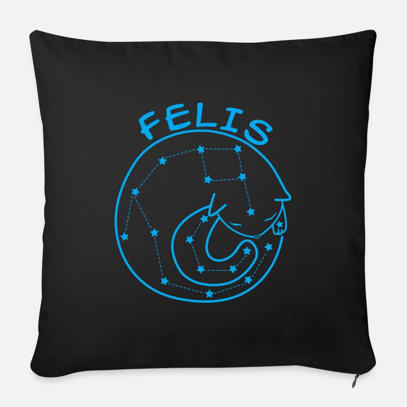 Katze Kätzchen Mieze Meow Kater Geschenk - Sofakissenbezug 45 x 45 cm - Schwarz