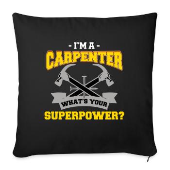 Carpenter joiner carpenter artisan gift - Sofa pillowcase 17,3'' x 17,3'' (45 x 45 cm) - black - Front
