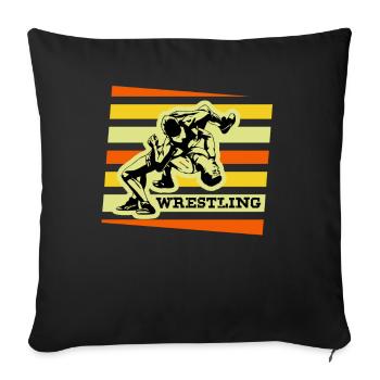 Wrestling Lutter Ringer Ringer cadeau - Housse de coussin décorative 45 x 45 cm - noir - Devant