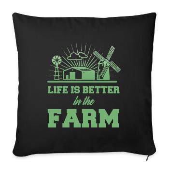 Farmer farmer farmer tractor farm gift - Sofa pillowcase 17,3'' x 17,3'' (45 x 45 cm) - black - Front