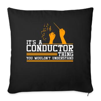 Chef d'orchestre Maestro Orchestra Choir Chef Gift - Housse de coussin décorative 45 x 45 cm - noir - Devant