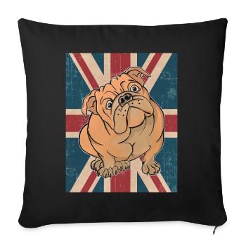 English Bulldog Union Jack Flag - Sofa pillowcase 17,3'' x 17,3'' (45 x 45 cm) - black - Front